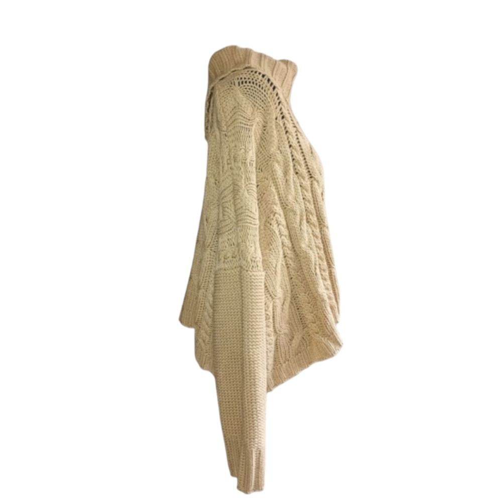 Maverick The Collection Tan Cable Knit Sweater - Picture 2 of 9